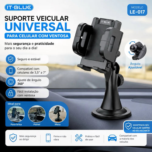 Universal 360° Car Phone Holder – Windshield & Dashboard Mount