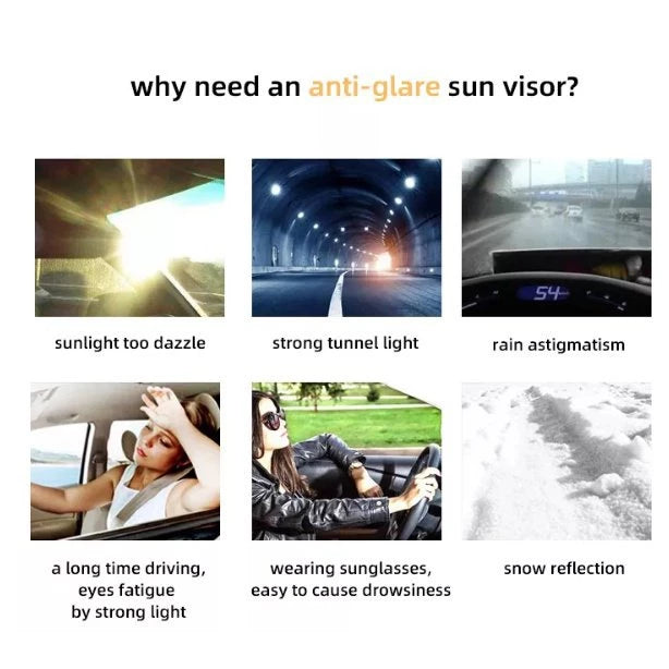HD Anti-Glare Car Sun Visor - Day & Night Driving