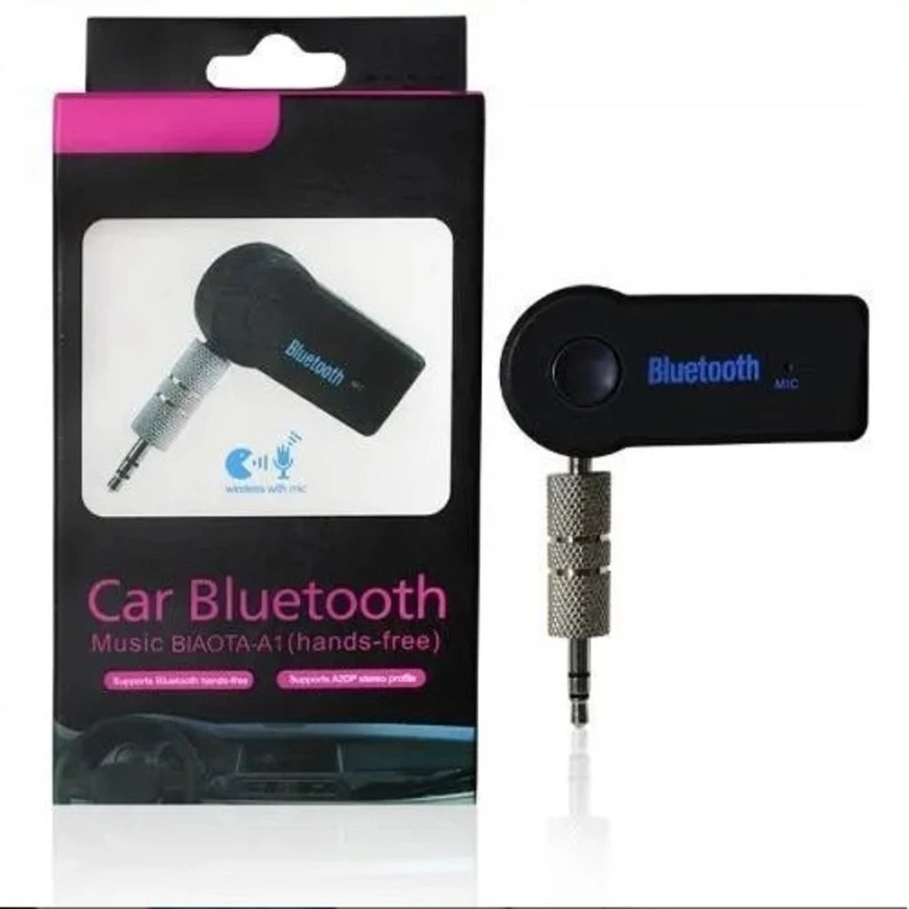 Bluetooth 3.5mm Car Audio Adapter – Wireless Receiver with Hands-Free Microphone