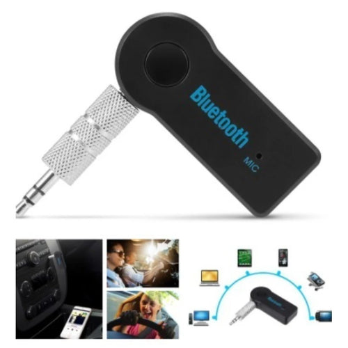 Bluetooth 3.5mm Car Audio Adapter – Wireless Receiver with Hands-Free Microphone